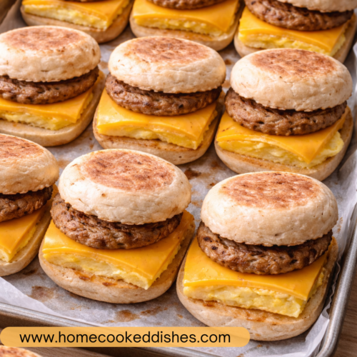 Sausage, Egg and Cheese English Muffins Recipe cover png